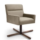 Poltrona Decorativa Giratória Base Xis Madeira Angel Veludo C