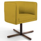 Poltrona Decorativa Giratória Base Xis Madeira Betina C-279 V