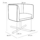 Poltrona Decorativa Giratória Base Xis Madeira Betina C-279 V