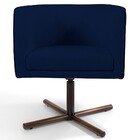 Poltrona Decorativa Giratória Base Xis Madeira Betina C-304 V