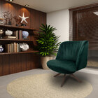 Poltrona Decorativa Giratória Chocolate Dortmund Veludo Esmer