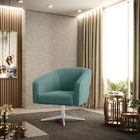 Poltrona Decorativa Giratória Cromada Kit 2 Stella Bouclê D03