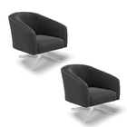 Poltrona Decorativa Giratória Cromada Kit 2 Stella Bouclê D03