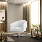 Poltrona Decorativa Giratória Cromada Kit 2 Stella Bouclê D03