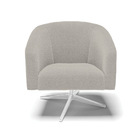 Poltrona Decorativa Giratória Cromada Kit 2 Stella Bouclê D03