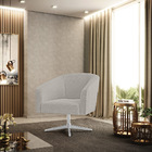 Poltrona Decorativa Giratória Cromada Kit 2 Stella Bouclê D03