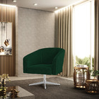 Poltrona Decorativa Giratória Cromada Kit 2 Stella Bouclê D03