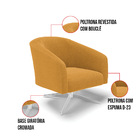 Poltrona Decorativa Giratória Cromada Kit 2 Stella Bouclê D03