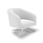 Poltrona Decorativa Giratória Cromada Kit 2 Stella Bouclê Off