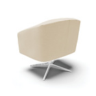 Poltrona Decorativa Giratória Cromada Kit 2 Stella Linho Arei