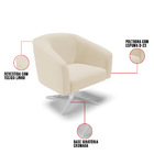 Poltrona Decorativa Giratória Cromada Kit 2 Stella Linho D03