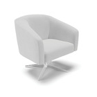 Poltrona Decorativa Giratória Cromada Kit 2 Stella Linho D03