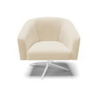 Poltrona Decorativa Giratória Cromada Kit 2 Stella Nozes/linh