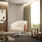 Poltrona Decorativa Giratória Cromada Kit 2 Stella Nozes/linh