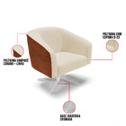 Poltrona Decorativa Giratória Cromada Kit 2 Stella Nozes/linh