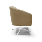 Poltrona Decorativa Giratória Cromada Kit 2 Stella Suede D03