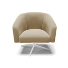 Poltrona Decorativa Giratória Cromada Kit 2 Stella Suede D03