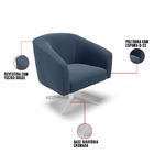 Poltrona Decorativa Giratória Cromada Kit 2 Stella Suede D03
