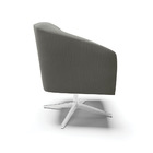 Poltrona Decorativa Giratória Cromada Kit 2 Stella Suede D03