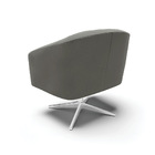 Poltrona Decorativa Giratória Cromada Kit 2 Stella Suede D03