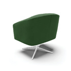 Poltrona Decorativa Giratória Cromada Kit 2 Stella Suede D03