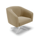 Poltrona Decorativa Giratória Cromada Kit 2 Stella Suede Marr