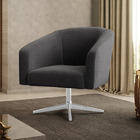 Poltrona Decorativa Giratória Cromada Stella Bouclê D03 - D'r