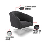 Poltrona Decorativa Giratória Cromada Stella Bouclê D03 - D'r