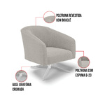 Poltrona Decorativa Giratória Cromada Stella Bouclê D03 - D'r