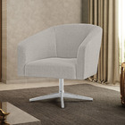 Poltrona Decorativa Giratória Cromada Stella Bouclê D03 - D'r