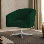 Poltrona Decorativa Giratória Cromada Stella Bouclê D03 - D'r