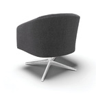Poltrona Decorativa Giratória Cromada Stella Bouclê Grafite D