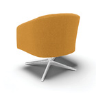 Poltrona Decorativa Giratória Cromada Stella Bouclê Mostarda