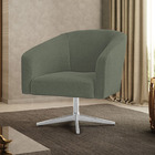 Poltrona Decorativa Giratória Cromada Stella Bouclê Pistache