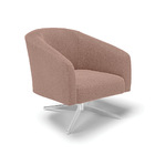 Poltrona Decorativa Giratória Cromada Stella Bouclê Rosê D03