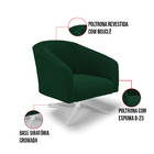 Poltrona Decorativa Giratória Cromada Stella Bouclê Verde D03