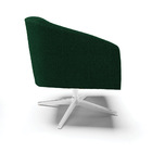 Poltrona Decorativa Giratória Cromada Stella Bouclê Verde D03