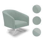 Poltrona Decorativa Giratória Cromada Stella Cotelê Ext/velud