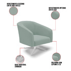 Poltrona Decorativa Giratória Cromada Stella Cotelê Ext/velud