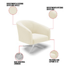 Poltrona Decorativa Giratória Cromada Stella Cotelê Ext/velud