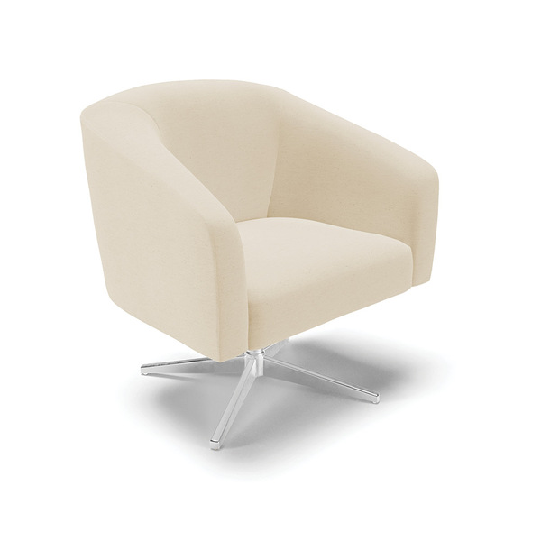 Poltrona Decorativa Giratória Cromada Stella Linho D03 - D'ro