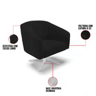 Poltrona Decorativa Giratória Cromada Stella Linho D03 - D'ro