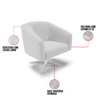 Poltrona Decorativa Giratória Cromada Stella Linho D03 - D'ro