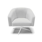 Poltrona Decorativa Giratória Cromada Stella Linho D03 - D'ro