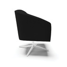 Poltrona Decorativa Giratória Cromada Stella Linho Preto D03