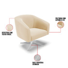 Poltrona Decorativa Giratória Cromada Stella Suede D03 - D'ro