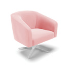 Poltrona Decorativa Giratória Cromada Stella Suede D03 - D'ro