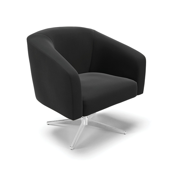 Poltrona Decorativa Giratória Cromada Stella Suede D03 - D'ro