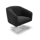 Poltrona Decorativa Giratória Cromada Stella Suede D03 - D'ro