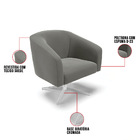 Poltrona Decorativa Giratória Cromada Stella Suede D03 - D'ro
